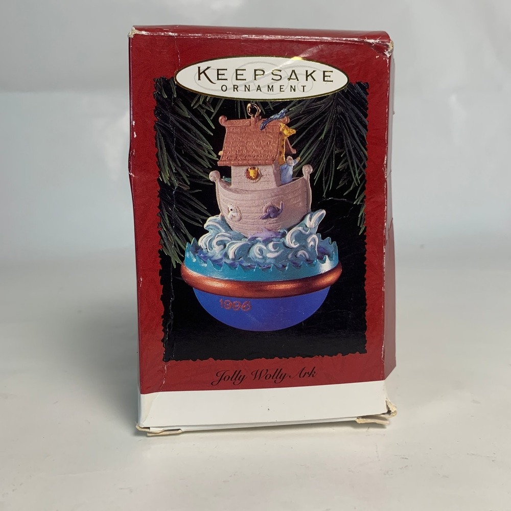 Hallmark Keepsake Ornament 1996 Jolly Wolly Ark Noah's Ark Floating Boat Animals